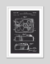 Record Player Patent - The Good Poster Co. - Paper Size : 29.7 x 42.0 cm A3