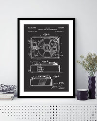 Record Player Patent - The Good Poster Co. - Paper Size : 29.7 x 42.0 cm A3