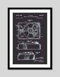 Record Player Patent - The Good Poster Co. - Paper Size : 29.7 x 42.0 cm A3
