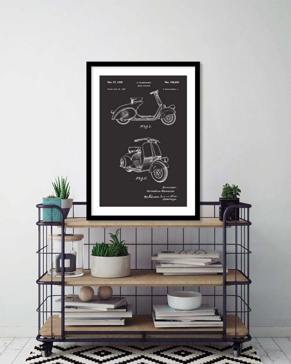 Vespa Patent - The Good Poster Co. - Paper Size : 29.7 x 42.0 cm A3