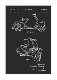 Vespa Patent - The Good Poster Co. - Paper Size : 29.7 x 42.0 cm A3