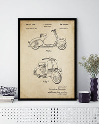 Vespa Patent Vintage - The Good Poster Co. - Paper Size : 29.7 x 42.0 cm A3