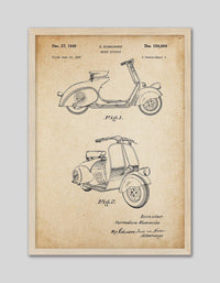 Vespa Patent Vintage - The Good Poster Co. - Paper Size : 29.7 x 42.0 cm A3