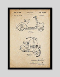 Vespa Patent Vintage - The Good Poster Co. - Paper Size : 29.7 x 42.0 cm A3