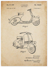 Vespa Patent Vintage - The Good Poster Co. - Paper Size : 29.7 x 42.0 cm A3